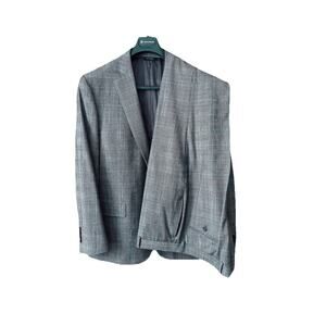 Brooks Brother’s Men’s Gray Glen Plaid Wool Blend Suit Jacket & Pants Size 46L